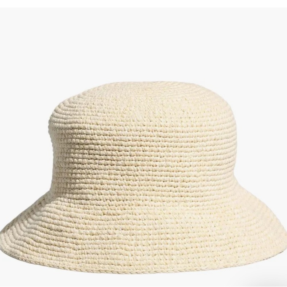 New without Tags Madewell Crochet Bucket Hat, White, Size Medium/Large